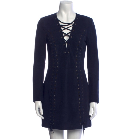INTERMIX | Dresses | Blue Suede Intermix Mini Dress